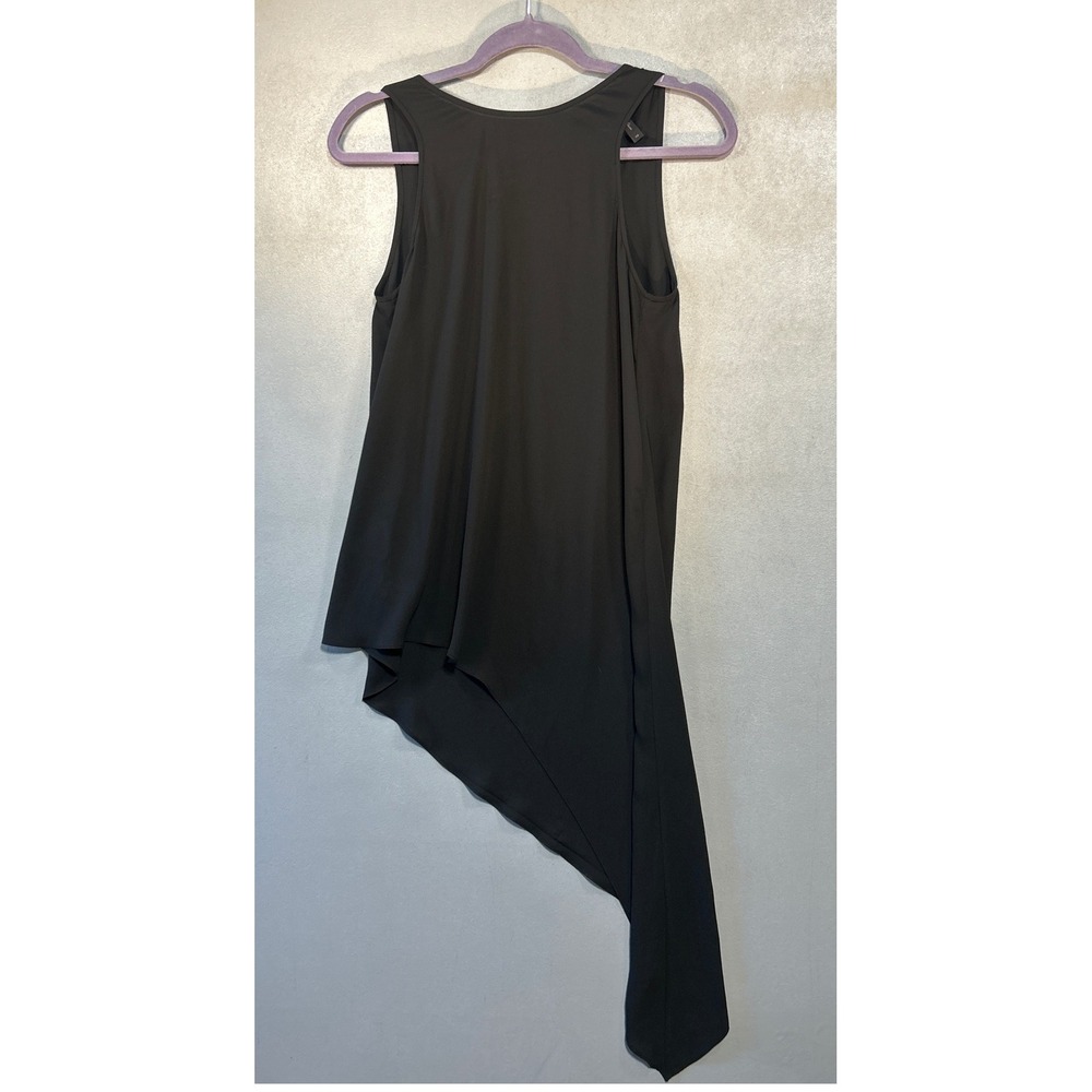 BCBGMAXAZRIA Black Asymmetrical High Low Sleeveless Blouse Top XS